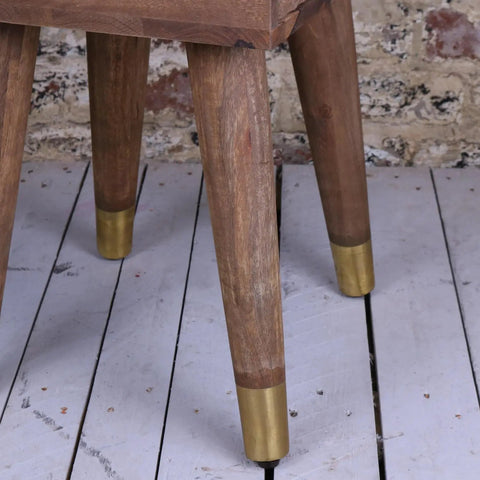 Joypur Mango Wood Bedside Cabinet Dimple Design