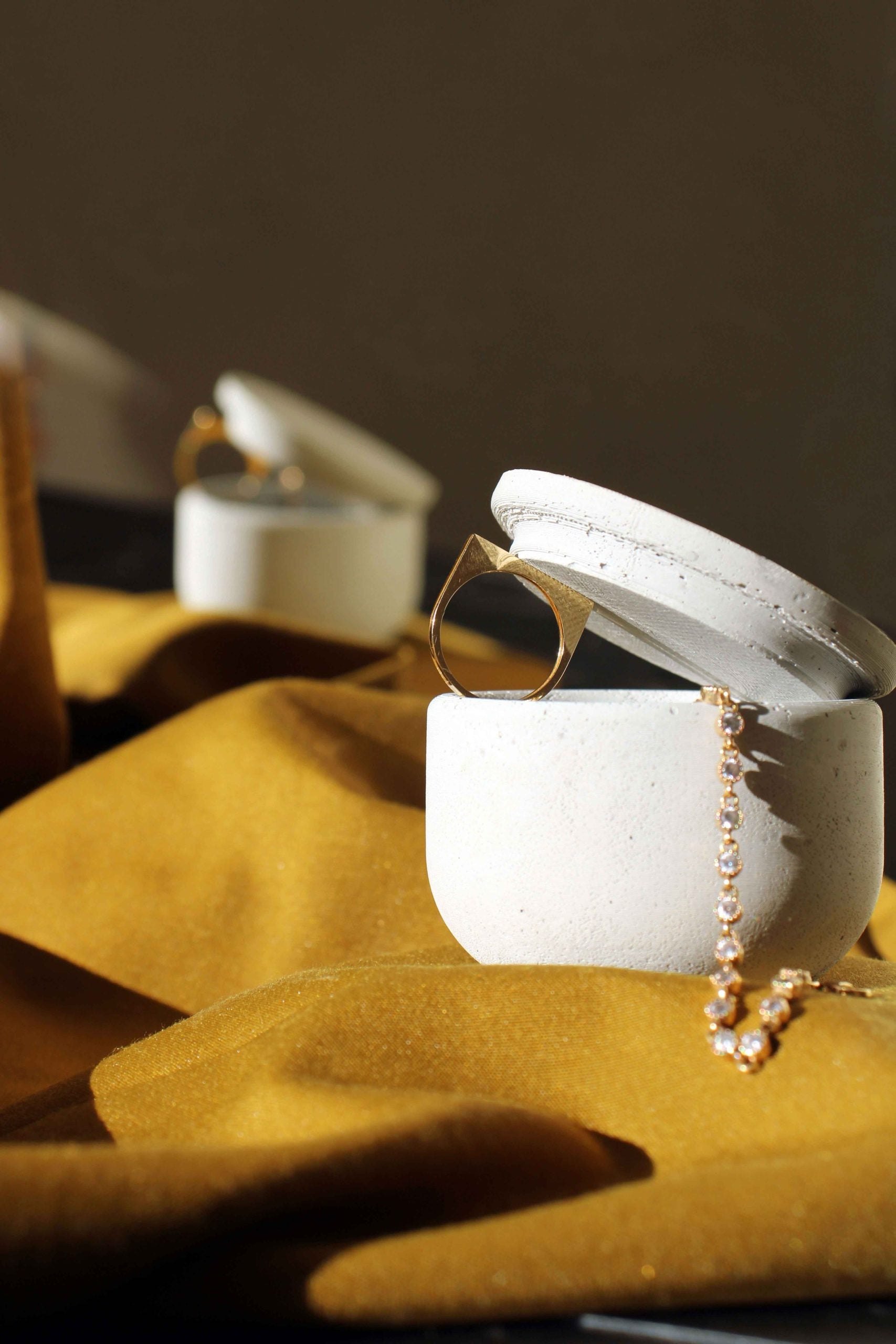 CONCRETE SMALL JEWELLERY HOLDER, CONCRETE TEALIGHT HOLDER