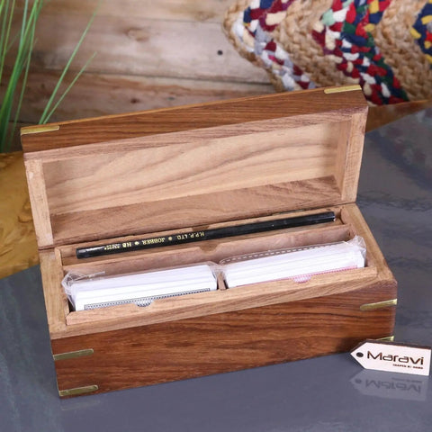 Boda Sheesham Wood Bridge Card Game Set
