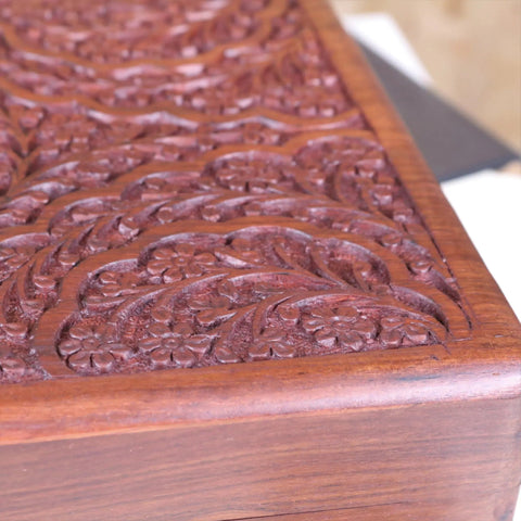 Chamring Large Hand Carved Wooden Box