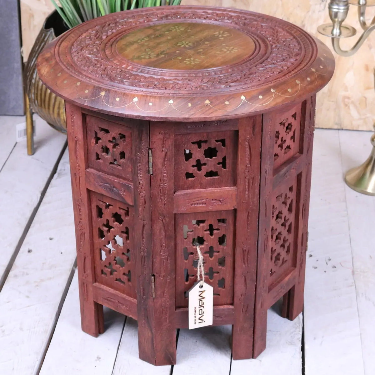 Alnif Medium Size Moroccan Side Table Sheesham Wood