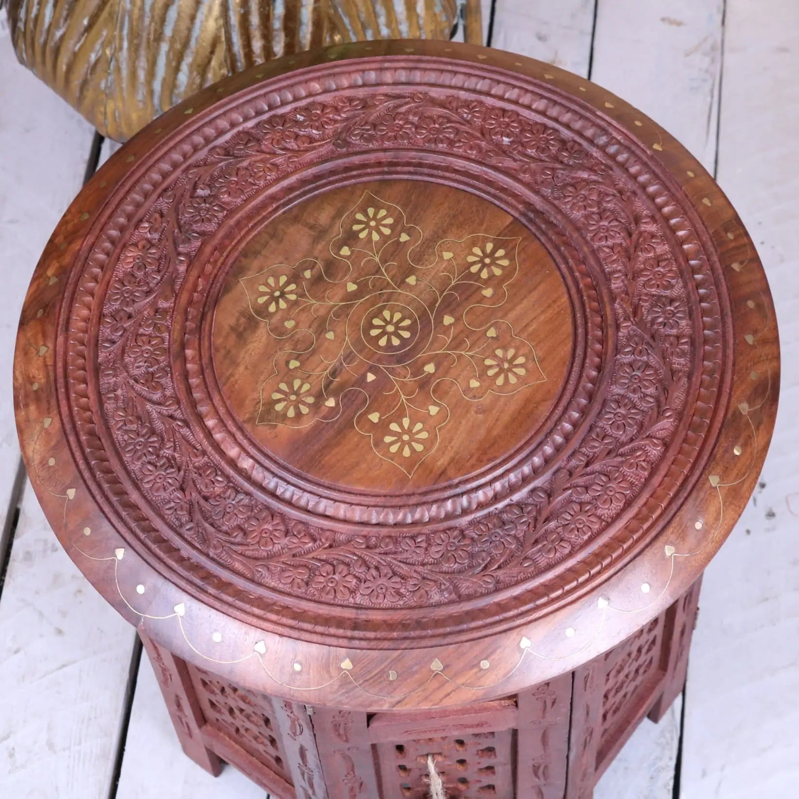 Alnif Medium Size Moroccan Side Table Sheesham Wood