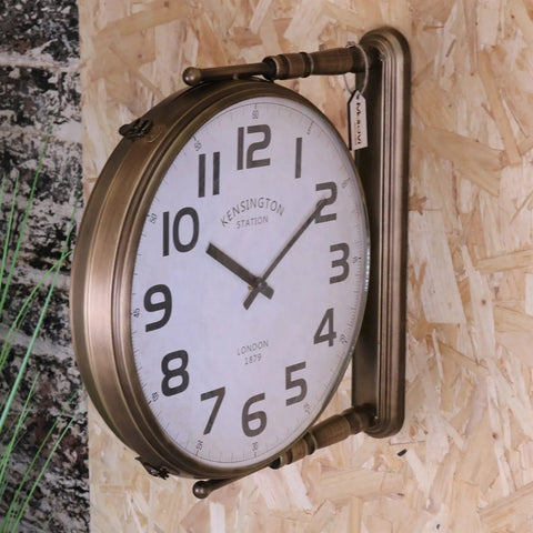 Kensington Station Railway Style Double Sided Clock