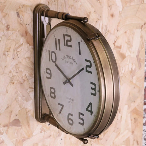 Kensington Station Railway Style Double Sided Clock