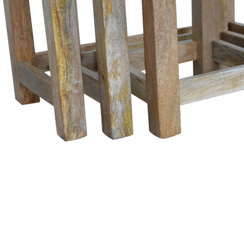 Country Solid Wood Stool Set of 3 Footstool