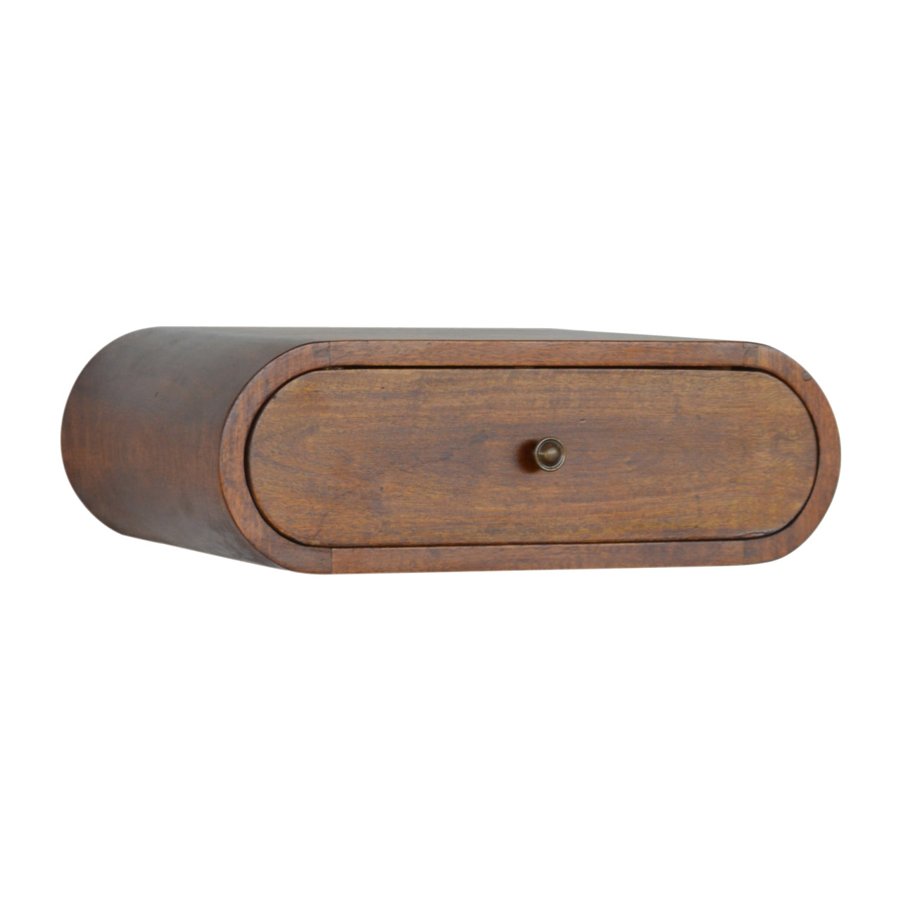 Wall Mounted Round Chestnut Bedside Table | Wall-Mounted