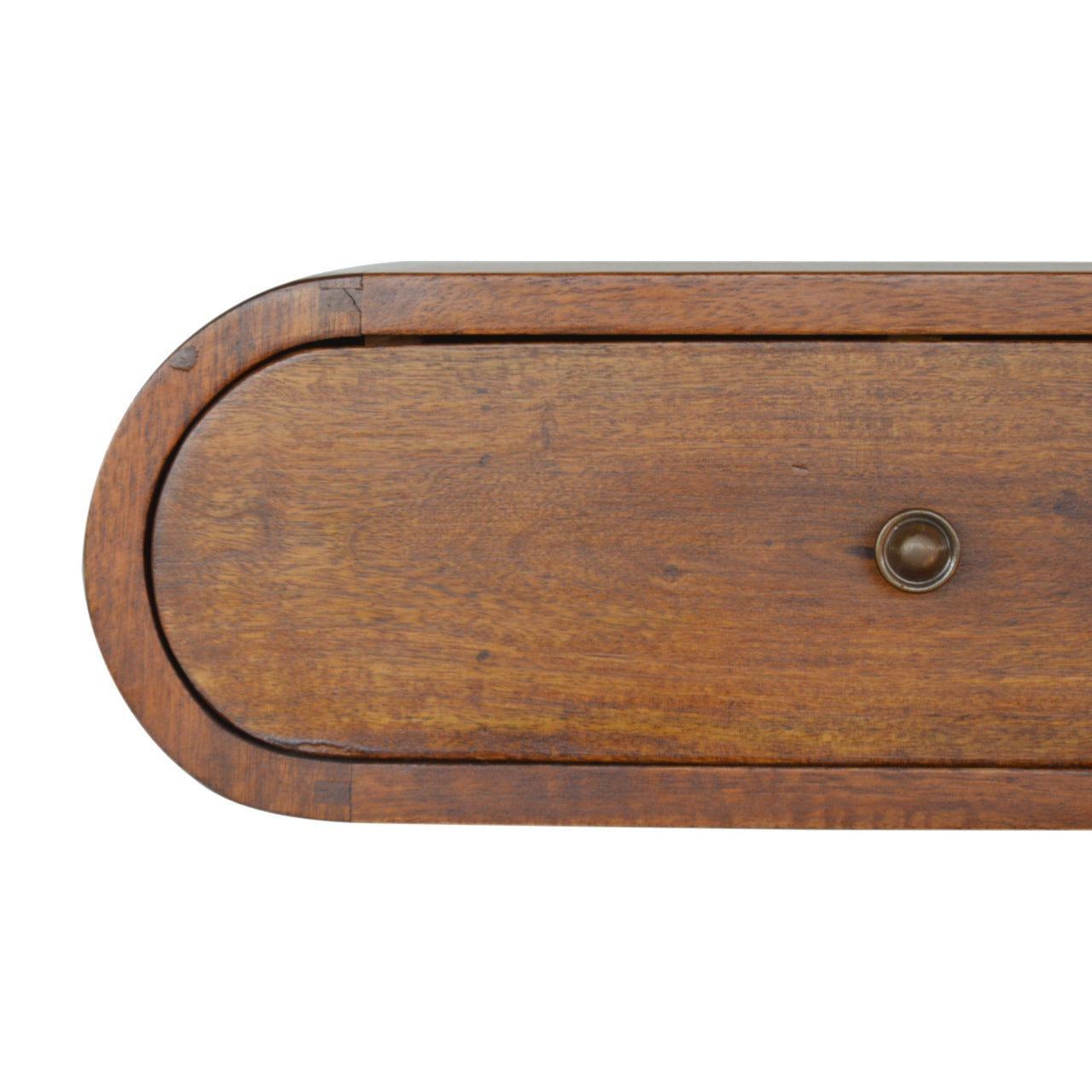 Wall Mounted Round Chestnut Bedside Table | Wall-Mounted