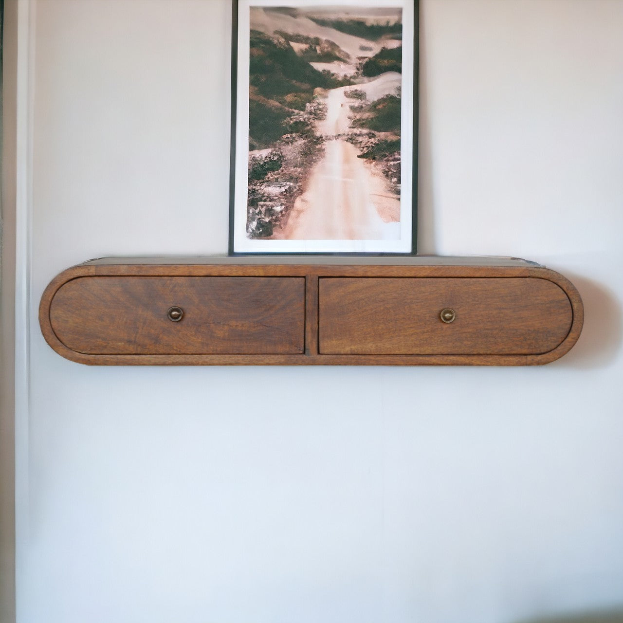 Floating Chestnut London Console Chest of Drawers | Wall-Mounted