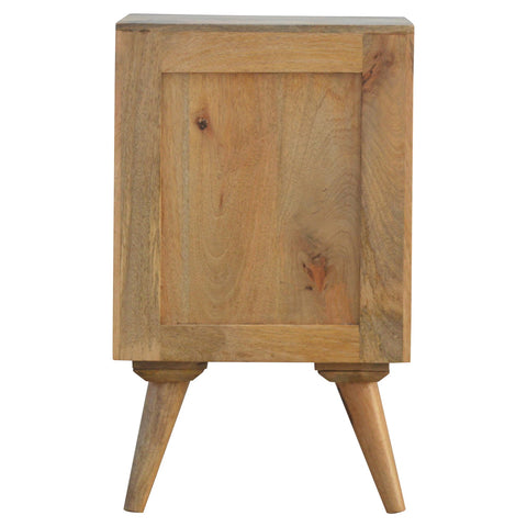 Nordic Style 4-Drawer Multi Bedside Table | Oak-Ish Solid Mango Wood