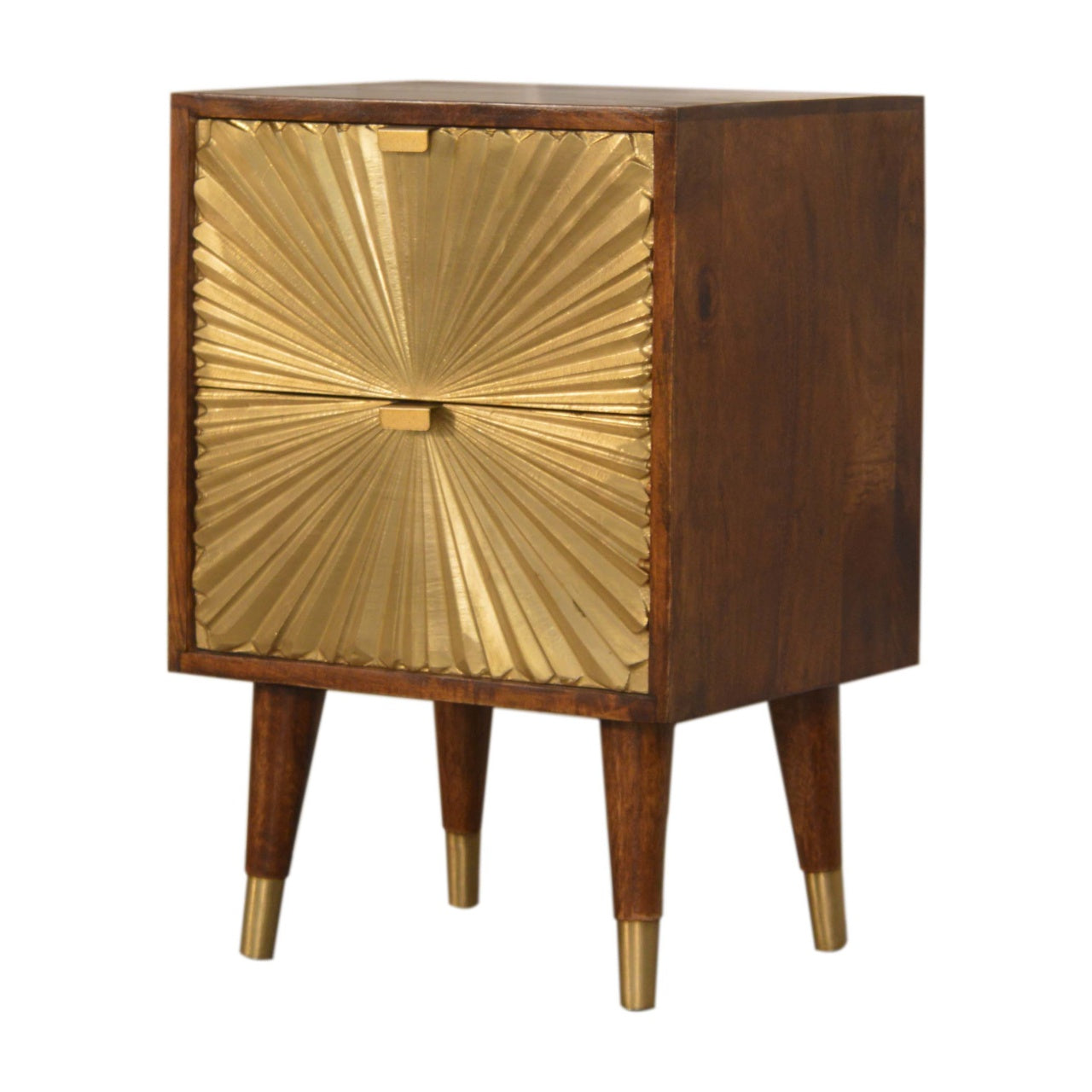 Manila Gold Bedside Table | Chestnut Solid Mango Wood