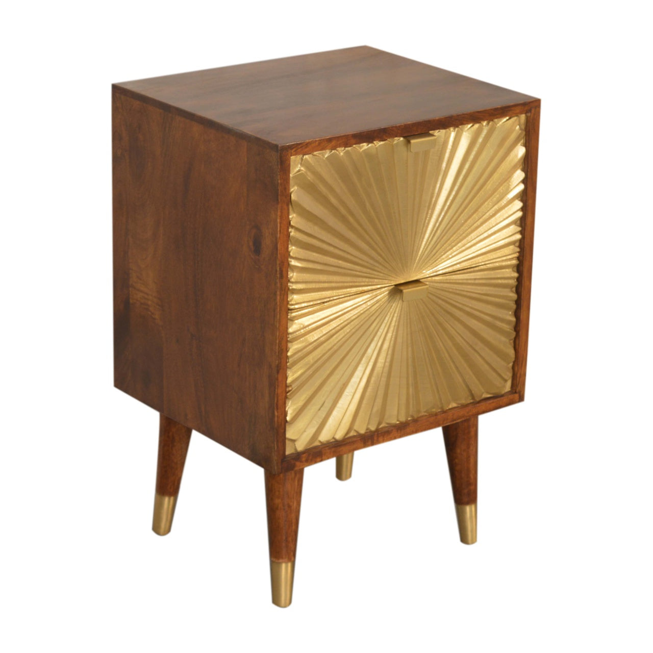 Manila Gold Bedside Table | Chestnut Solid Mango Wood