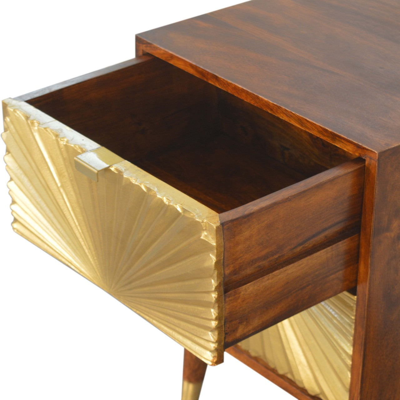Manila Gold Bedside Table | Chestnut Solid Mango Wood