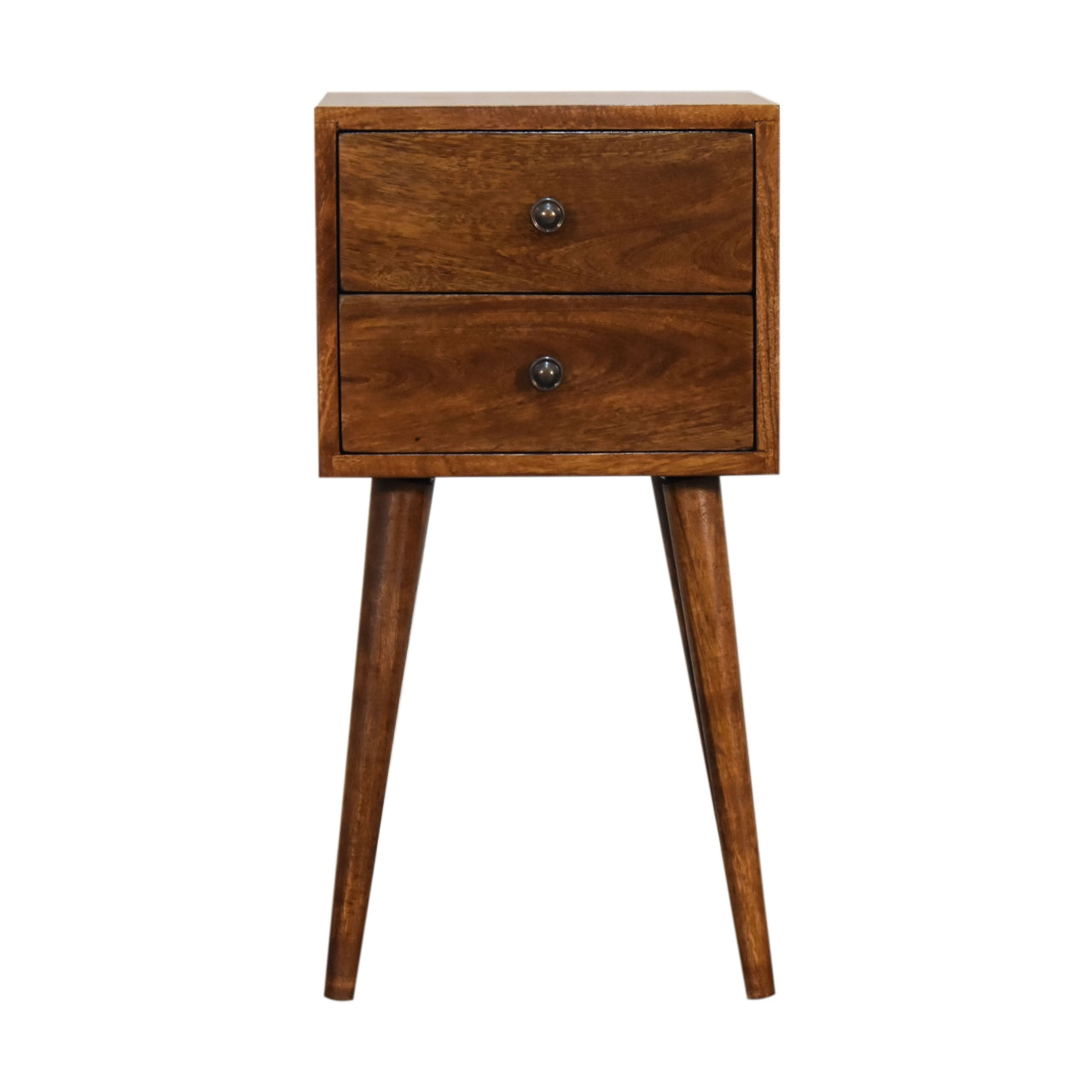 Mini 2-Drawer Chestnut Bedside Table