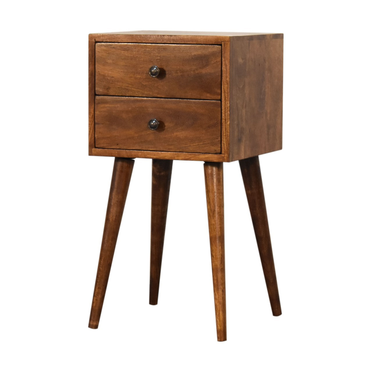 Mini 2-Drawer Chestnut Bedside Table