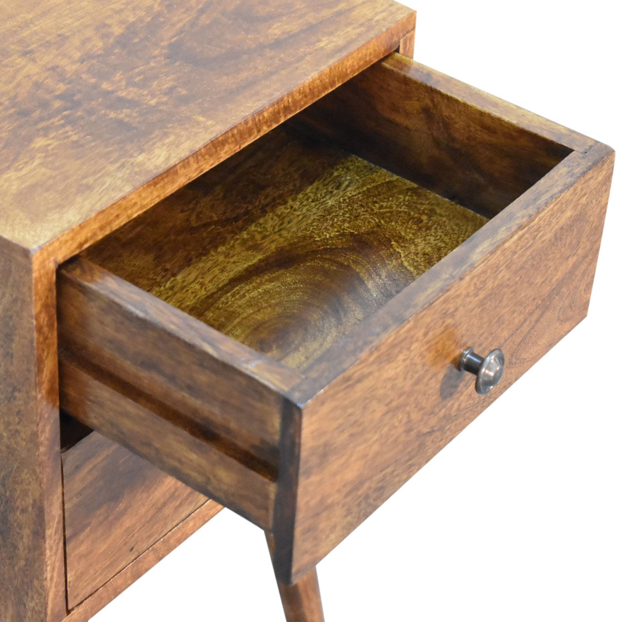 Mini 2-Drawer Chestnut Bedside Table