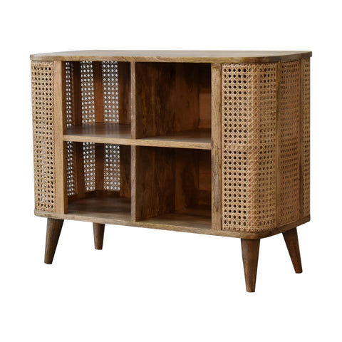 Larissa Open Double Chest of Drawers | Oak Rattan