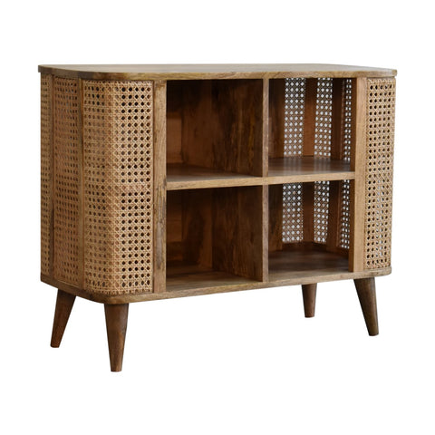 Larissa Open Double Chest of Drawers | Oak Rattan