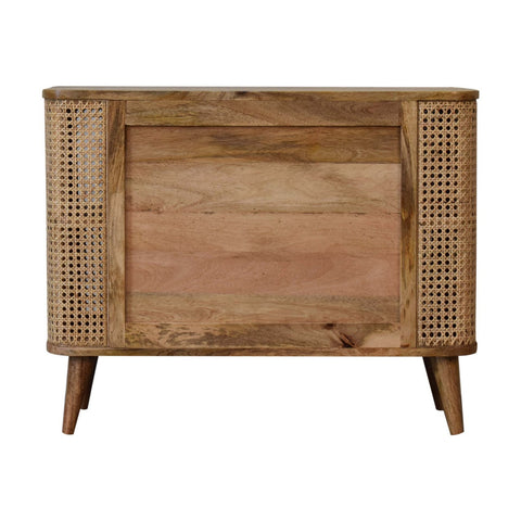 Larissa Open Double Chest of Drawers | Oak Rattan