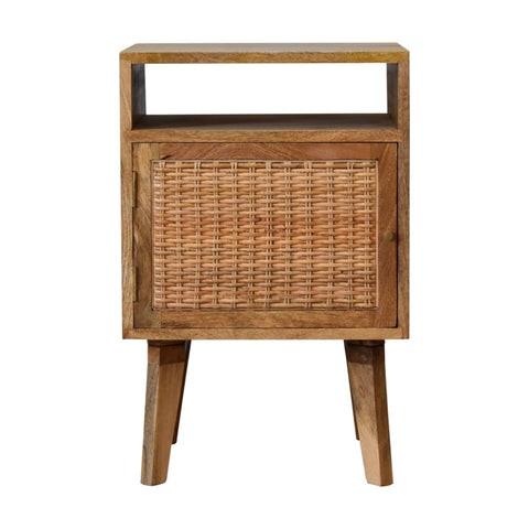 Knit Door Bedside Table | Oak Rattan