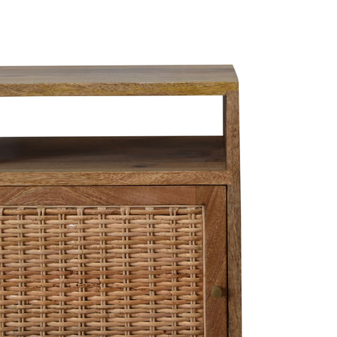Knit Door Bedside Table | Oak Rattan