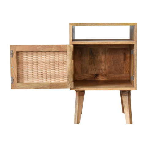 Knit Door Bedside Table | Oak Rattan