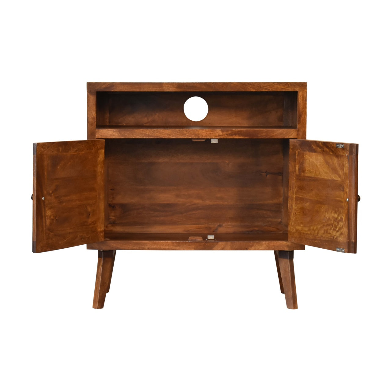 Tova Open Shelf Chest of Drawers | Chestnut Mango Wood