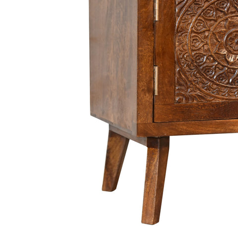 Tova Open Shelf Chest of Drawers | Chestnut Mango Wood