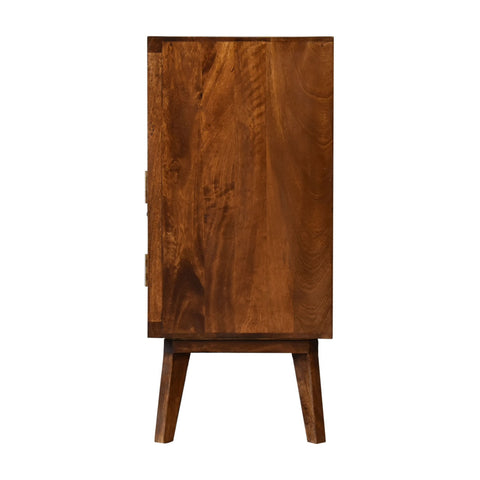 Tova Open Shelf Chest of Drawers | Chestnut Mango Wood