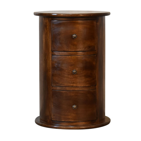 3-Drawer Chestnut Drum Storage Bench