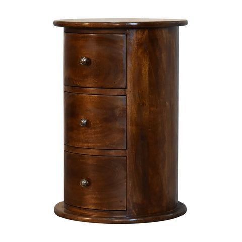 3-Drawer Chestnut Drum Storage Bench