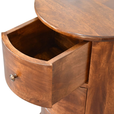 3-Drawer Chestnut Drum Storage Bench