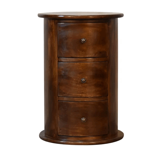 3-Drawer Chestnut Drum Storage Bench
