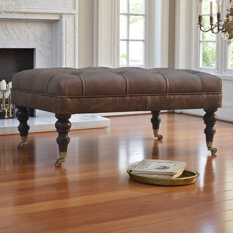 Buffalo Leather Storage Bench