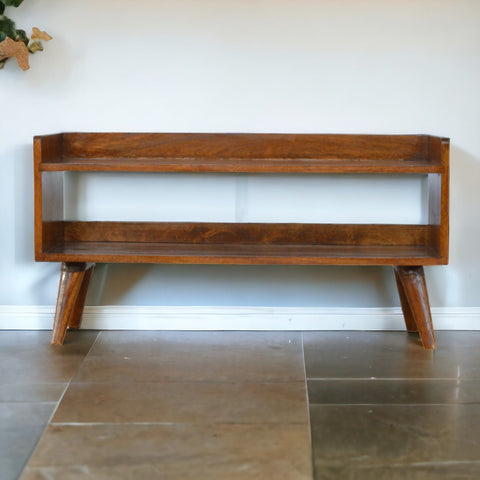 Chestnut Nordic Storage Bench | Hidden Storage