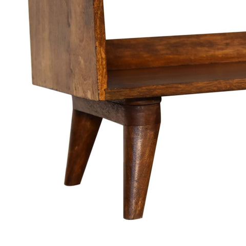 Mud Linen Nordic Storage Bench | Chestnut Hidden Storage