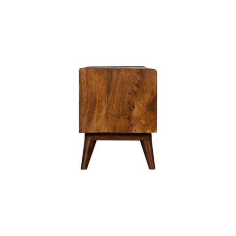 Mud Linen Nordic Storage Bench | Chestnut Hidden Storage