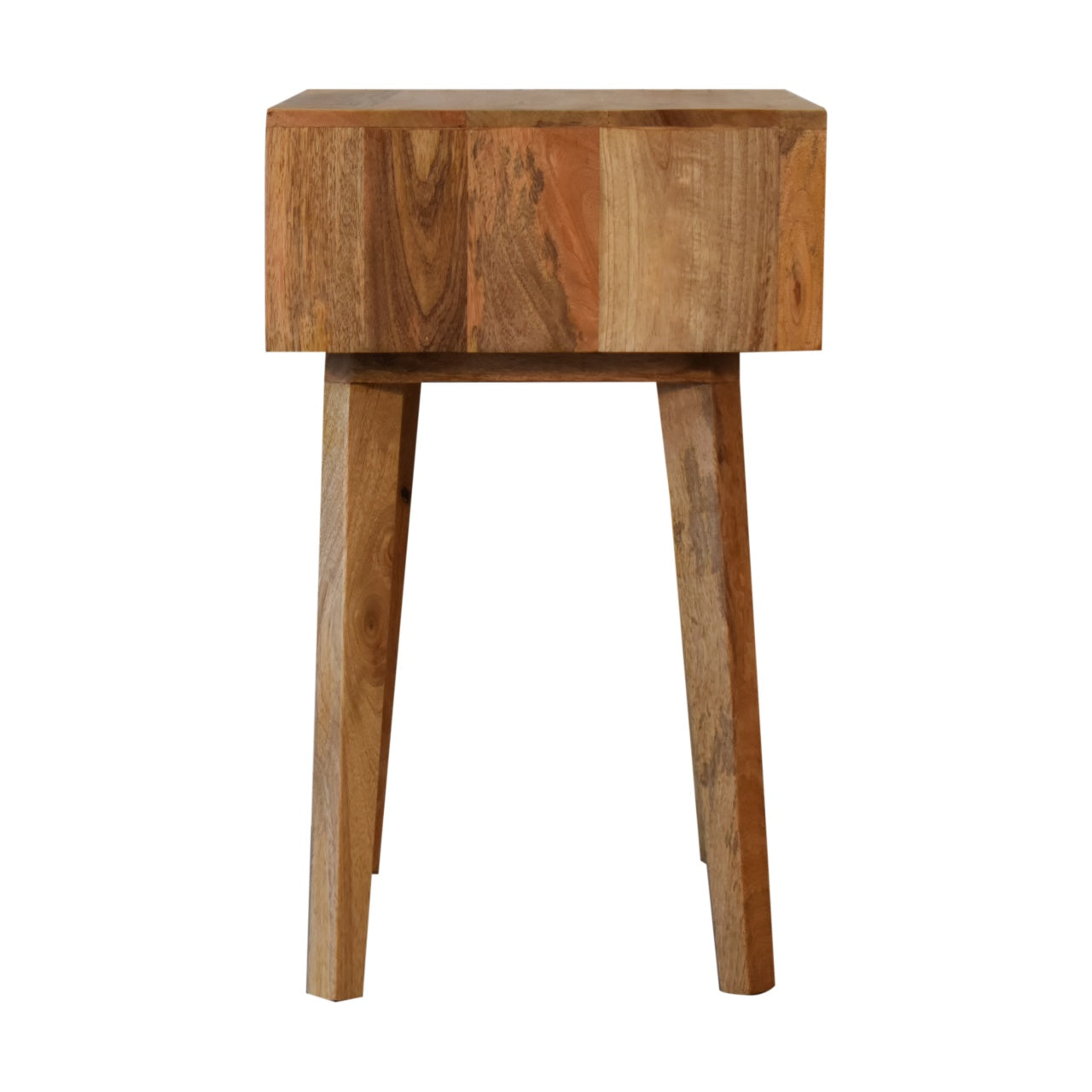 Bone Inlay Tapered Bedside Table | Oak-Ish Solid Mango Wood
