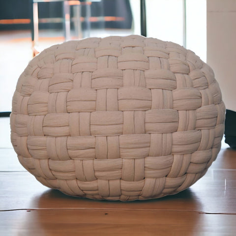Tube Pouffe Cream Footstool