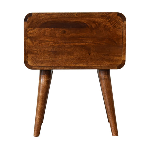 Curved Chestnut Bedside Table