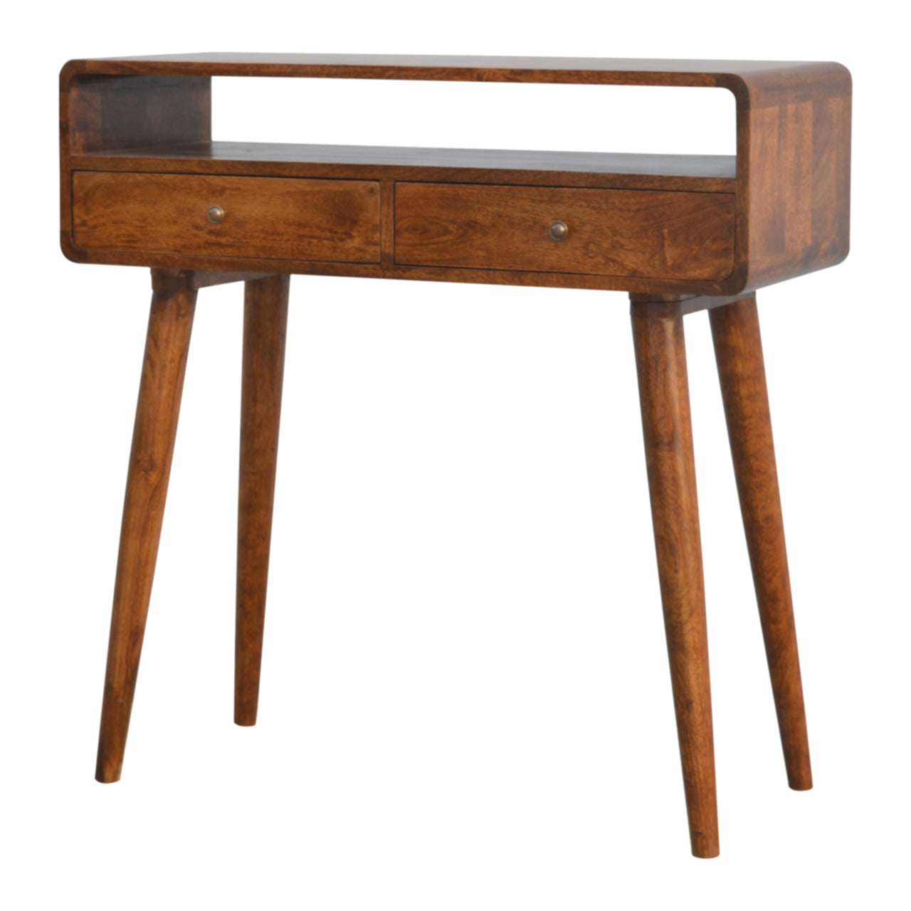 Curved Chestnut Chest of Drawers
