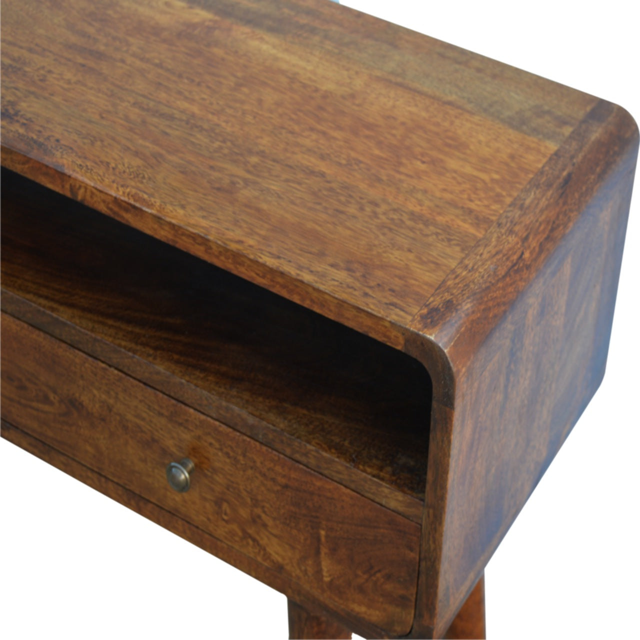 Curved Chestnut Chest of Drawers