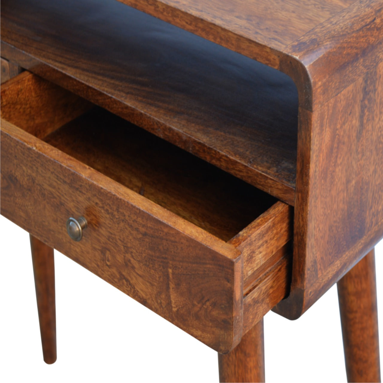 Curved Chestnut Chest of Drawers