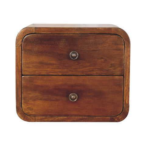 Floating Mini Chestnut Bedside Table | Wall-Mounted