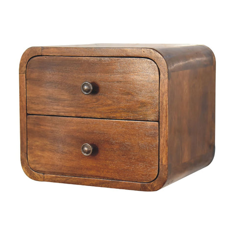 Floating Mini Chestnut Bedside Table | Wall-Mounted