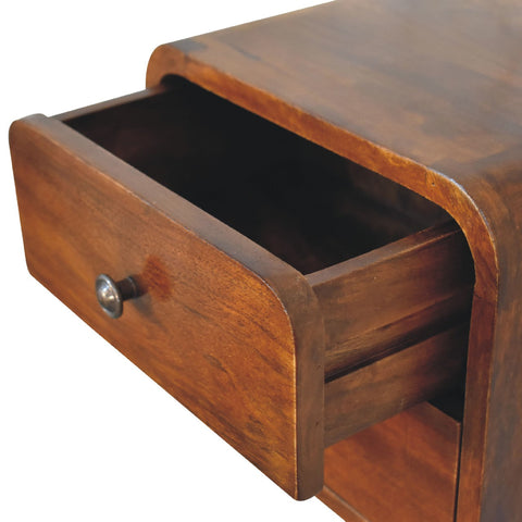 Floating Mini Chestnut Bedside Table | Wall-Mounted