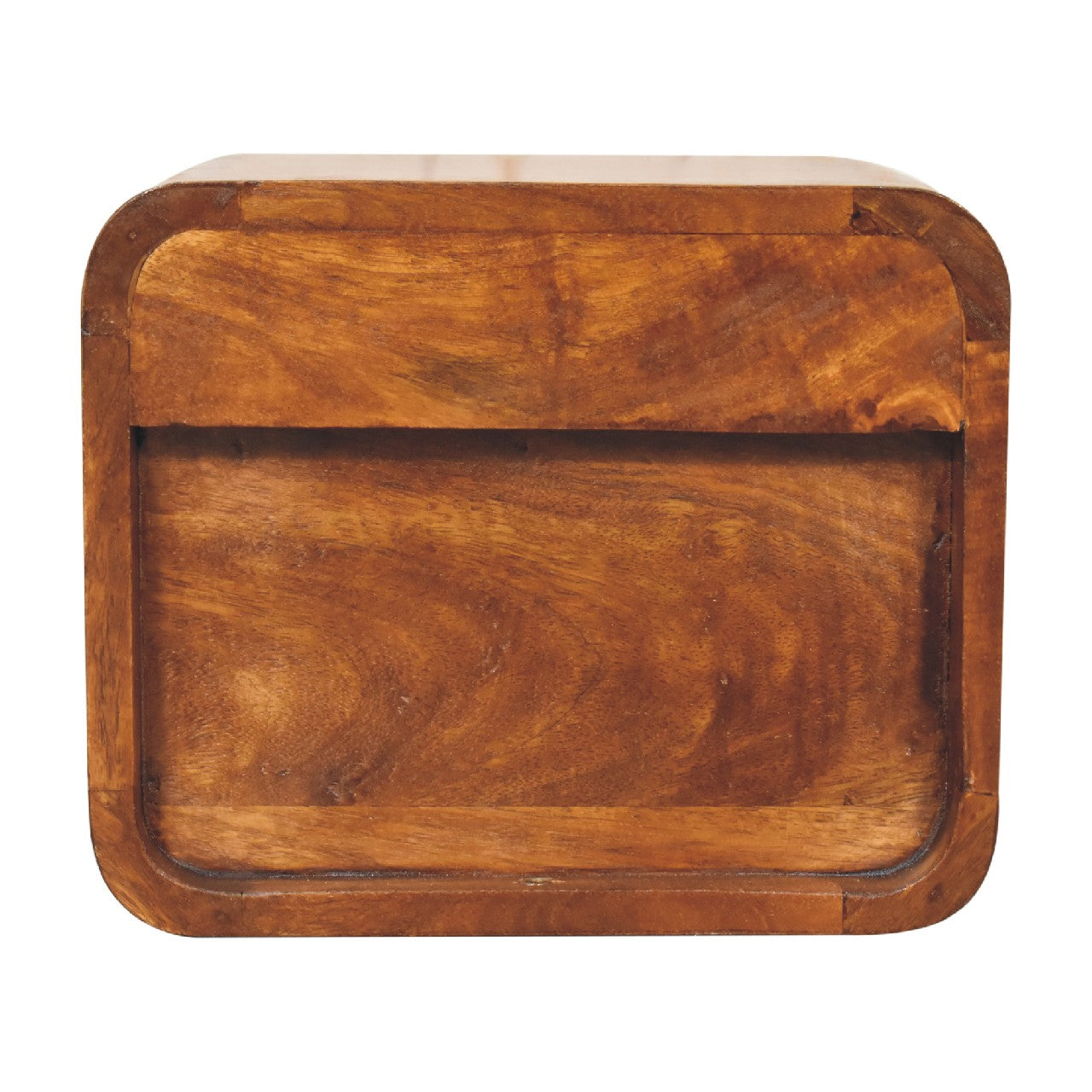 Mini Curve Floating Bedside Table | Chestnut Solid Mango Wood Wall-Mounted