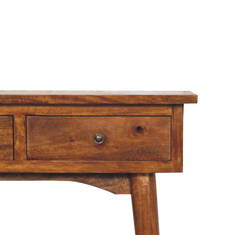 Mini Chestnut Hallway Console Chest of Drawers