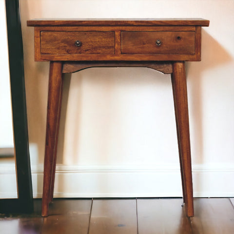 Mini Chestnut Hallway Console Chest of Drawers