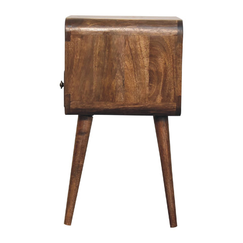 Mini Grey Wash Curve Open Bedside Table
