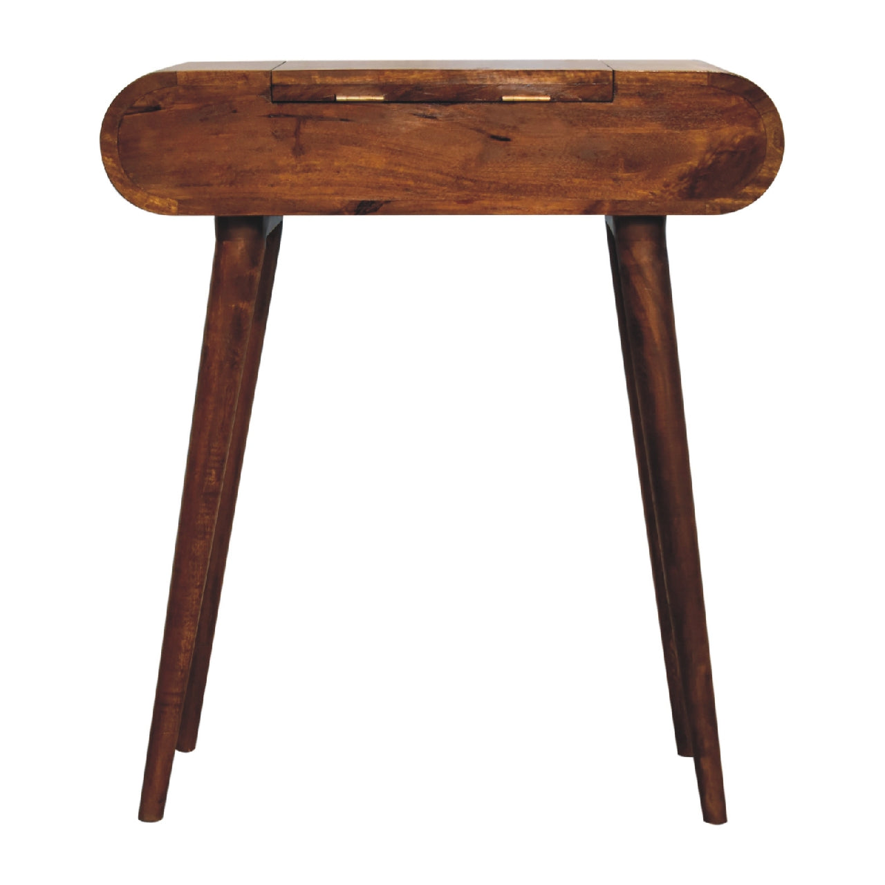 Mini Round Chestnut Fold Vanity Chest of Drawers | Foldable